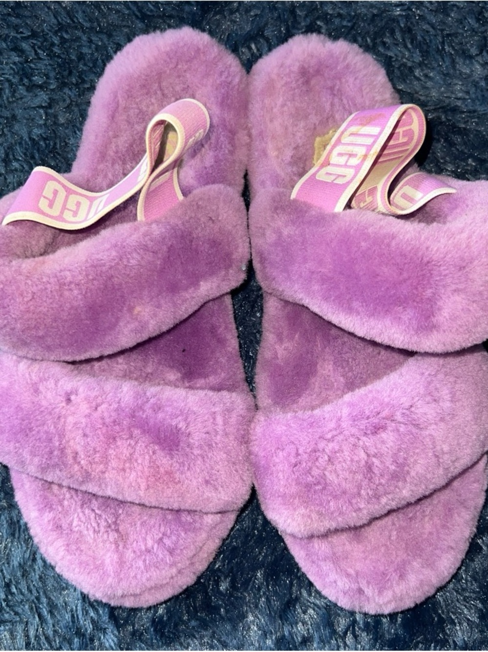 UGG Pink Lavender Fluff Slide Sandals